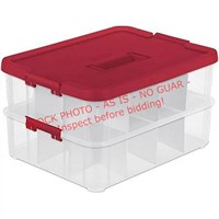 Sterilite 2-Layer Red Ornament Box