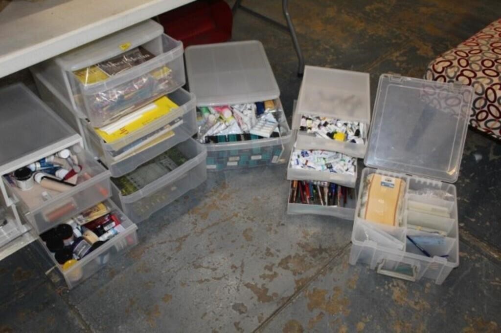 Large Collection of Art Supplies, Paints, Pads,