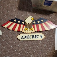 Wood America Eagle Sign