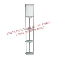Simple Designs 62.5in Gray Floor Lamp/Shelf