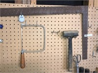 Framing Square ~ Cope Saw & Misc on Pegboard