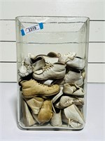 HUGE Battery Jar w/Leather Baby Shoes