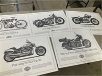 Harley posters and plaque