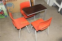 3 Kids Plastic Chairs & Small Table