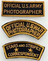WWII War Photographer & Correspondent Patches