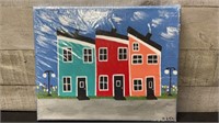 Original Newfoundland Folk Art Oil On Canvas Signe