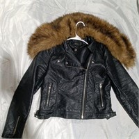 Topshop Detachable Faux Fur Leather Ladies Jacket