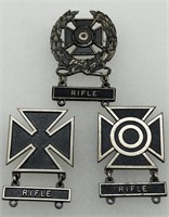 U.S. Army Marksmanship Sterling Pin Badges