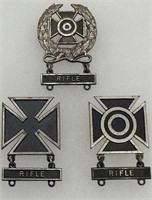 U.S. Army Marksmanship Sterling Pin Badges