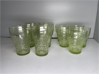 (11) URANIUM FRUIT JUICE DRINKING GLASSES