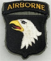101st Airborne Division Patch on OD Green Back