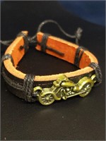 Leather bike bracelet