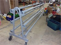 large 14 ' carpet or vinyl rolling rack nice