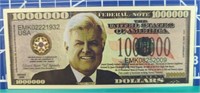 Ted Kennedy million dollar banknote