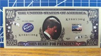 John Kerry for president 2004 banknote