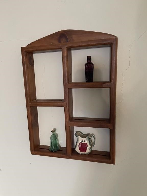 WALL SHELF WITH CONTENTS