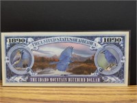 The mountain Bluebird Novelty Banknote