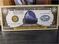 Novelty banknotes blue whale