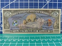 Climate change million-dollar banknotes