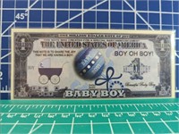 Baby boy bank note