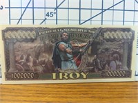 Troy million-dollar, banknote