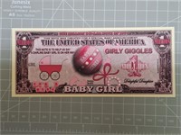 Baby girl banknote
