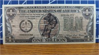 Black lives matter $1 million dollar banknote