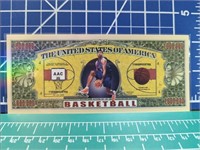 Basketball million dollar banknote