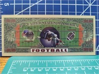 Football million dollar banknote