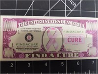 Find a cure novelty banknote