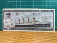 RMS titanic commemorative million dollar banknote