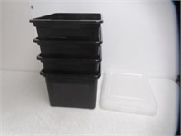 "As Is" 4-Pk Plastic File Box Organizer with