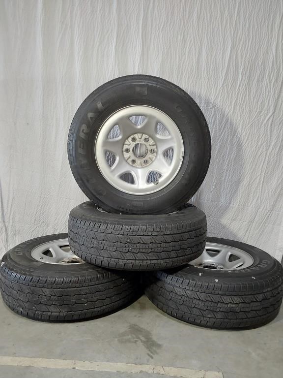 Used General Tires and Aluminum Wheels