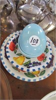 PR FLORAL PLATES 1 AS IS, CHINA EGG