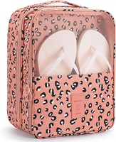 Mossio 3 Pair Shoe Bag  Travel  Pink Leopard