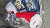TOTE OF CHRISTMAS ORNAMENTS/DECORATIONS
