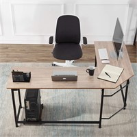 (READ)VECELO Desk  66in  Oak with CPU Stand