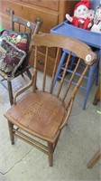 EARLY WOOD KITCHEN CHAIR