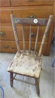 EARLY PINE PLANK BOTTOM CHAIR