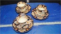 ROYAL ALBERT 3 CUPS & SAUCERS, 3 LUNCHEON PLATES