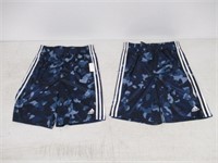 2-Pk Adidas Boy's XL Short, Blue Extra Large