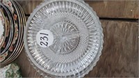 3 CRYSTAL DIVIDED PICKLE DISHES