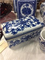 Blue and white trinket dish