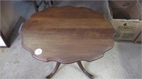 SCALLOPED TOP WALNUT PARLOUR TABLE