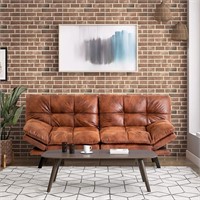 (READ)Opoiar Leather Sofa  Wood Frame / 71  Twin