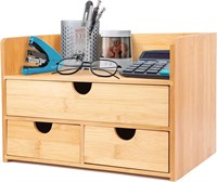 Bamboo Desk Organizer - Desktop Storage