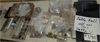 Table Full-Boxes of Buttons, Fasteners, etc