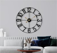 24" Sorbus Large Wall Clock, Black