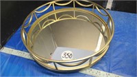 LGE MIRRORED & BRASS SERVING TRAY