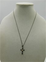 STERLING SILVER CHAIN WITH UNMARKED CROSS